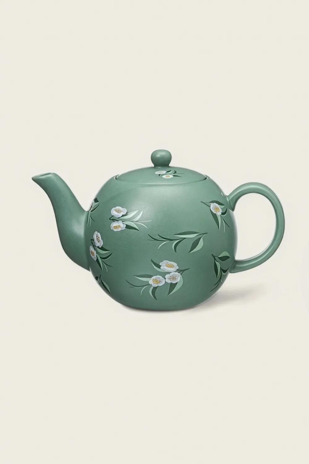 Théière Camelia Vert Céladon En Porcelaine
