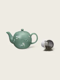 Théière Camelia Vert Céladon En Porcelaine