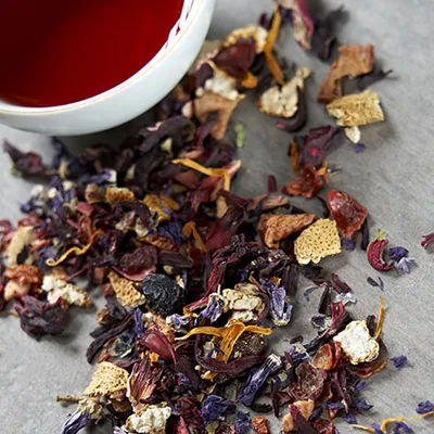 Close-up of blend of frutta and flowers dried.