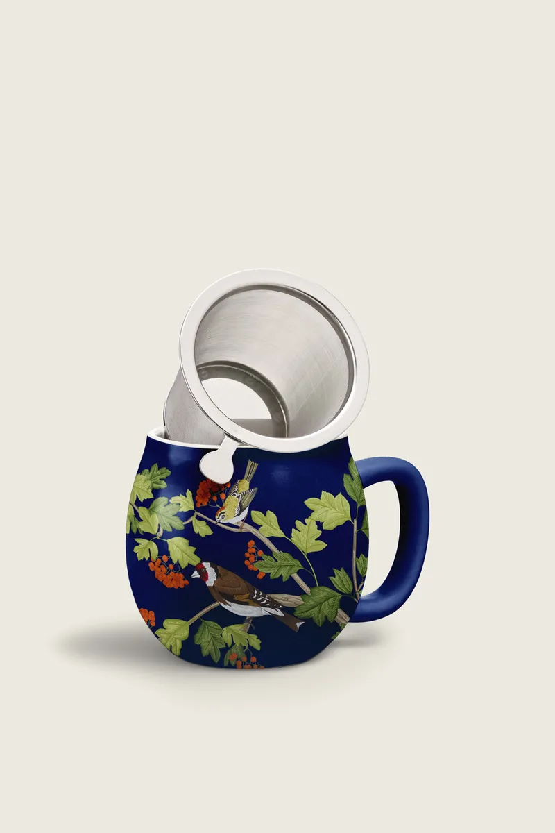 Tea Mug - Foliage Midnight blue