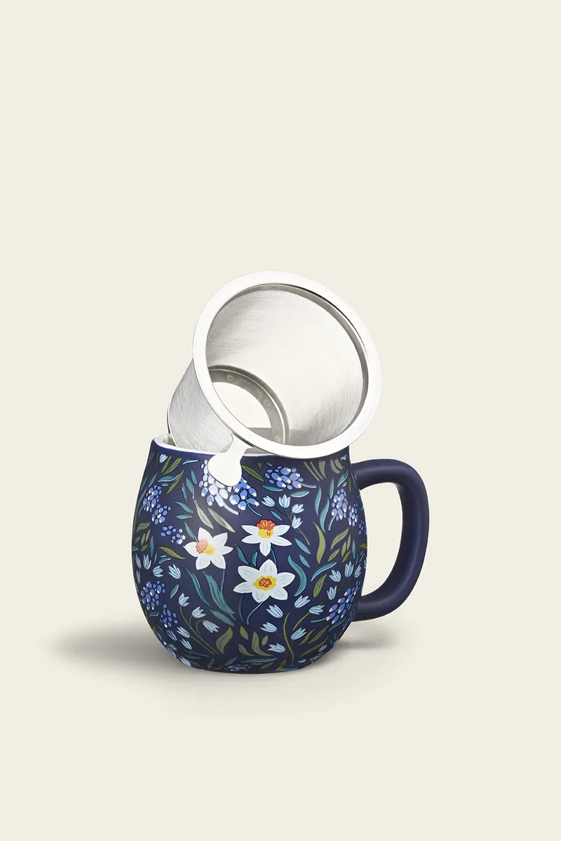 Tea Mug - Bloom Midnight Blue