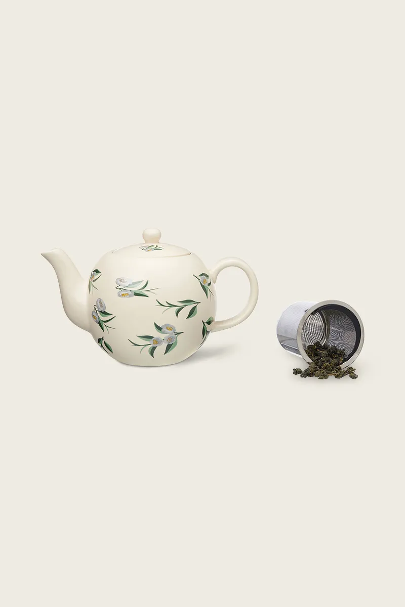 Théière Camelia Ivoire En Porcelaine