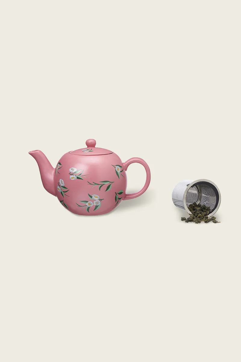 Théière Camelia Rose En Porcelaine