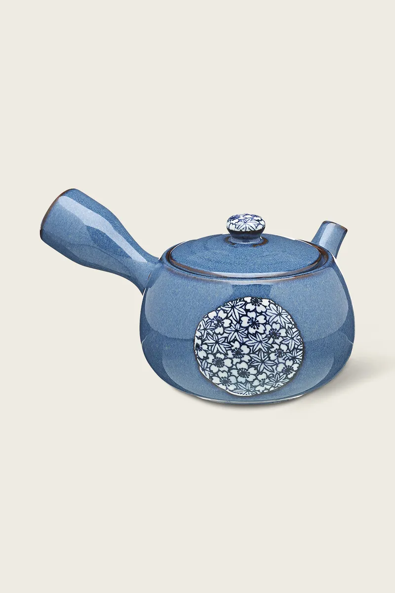 Théière Japonaise Avec Anse Latérale En Porcelaine