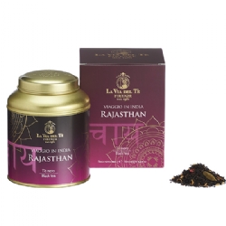 Rajasthan Tè in foglia - Viaggio in India Collezione Tea Travels in lattina da 90 grammi